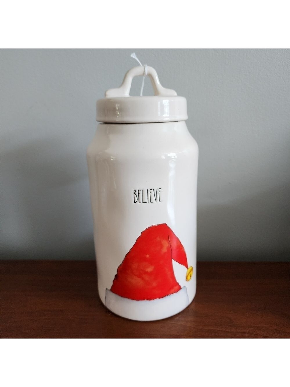 Rae Dunn new Christmas holiday cermaic "Believe" Jar
